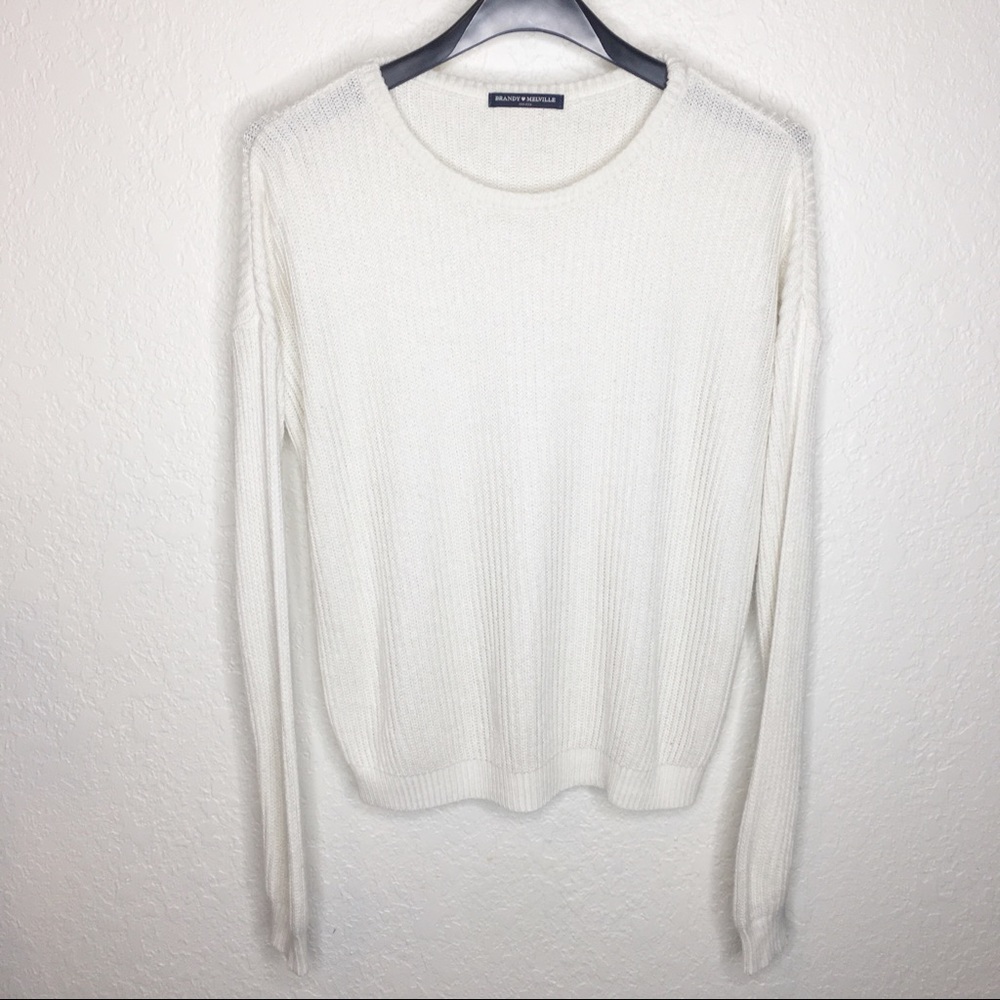 BRANDY MELVILLE Ribbed Long Sleeve Sweater…
